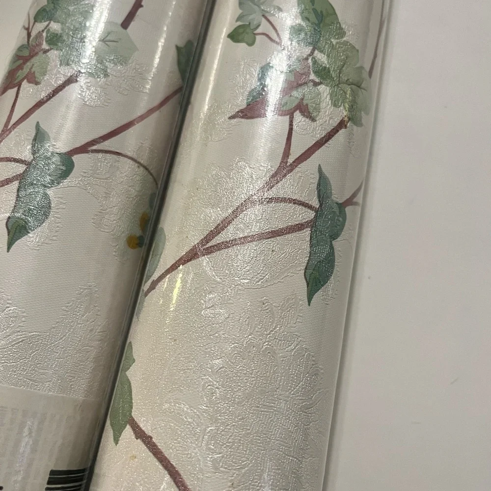 New Village Floral Texture Prepaste/Wash/Peel Vinyl Double Rolls Wallpaper Set